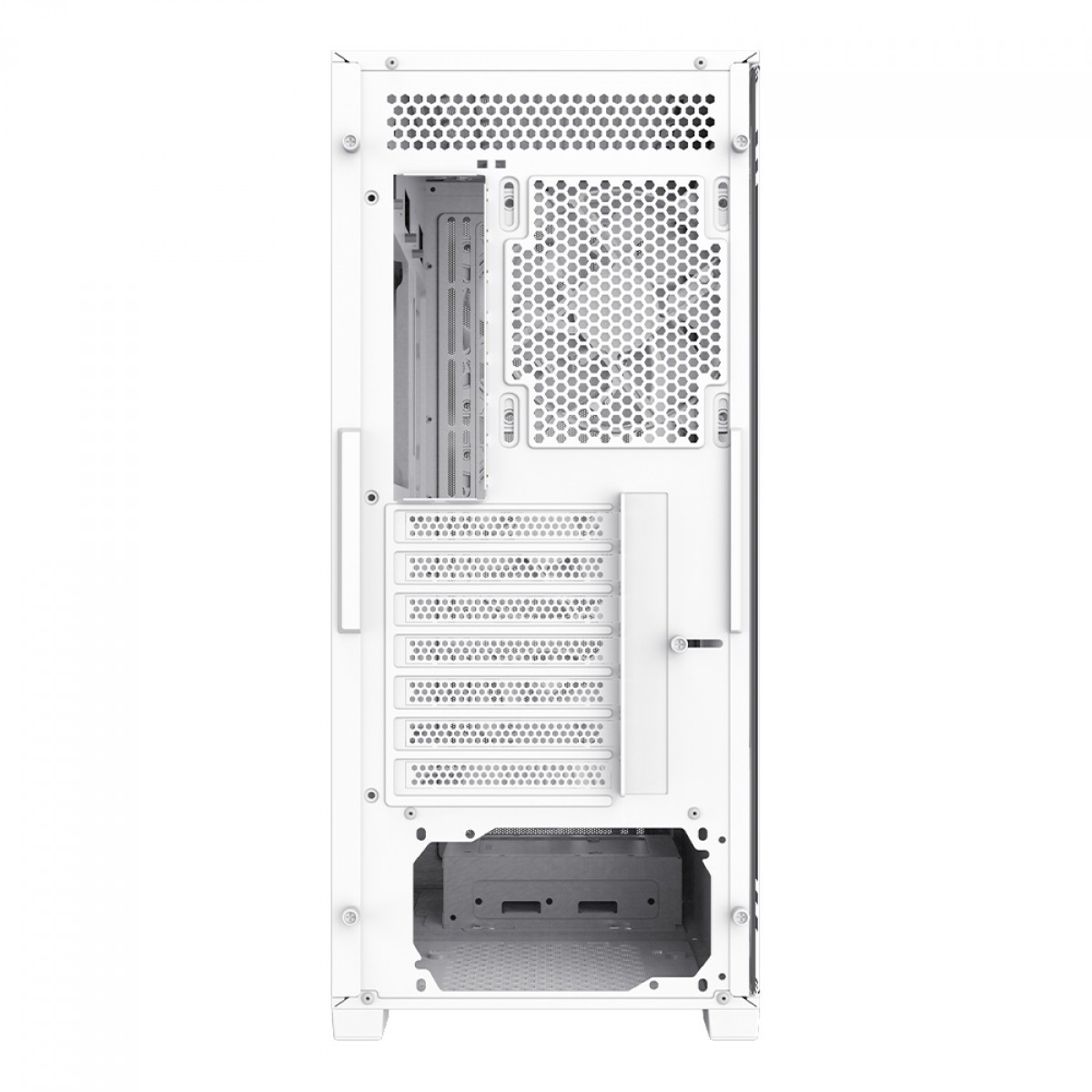 Gabinete Gamer Gamemax Quest Mesh, White, Mid Tower, Vidro Temperado, E-ATX, Sem Fonte, Sem Fan