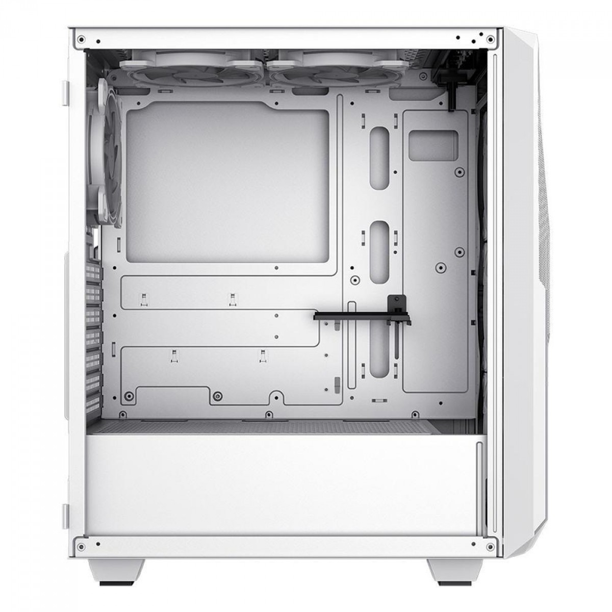 Gabinete Gamer Gamemax Revolt 3606, RGB, Mid Tower, Vidro Temperado, White/Black, Sem Fonte, Com 3 Fans