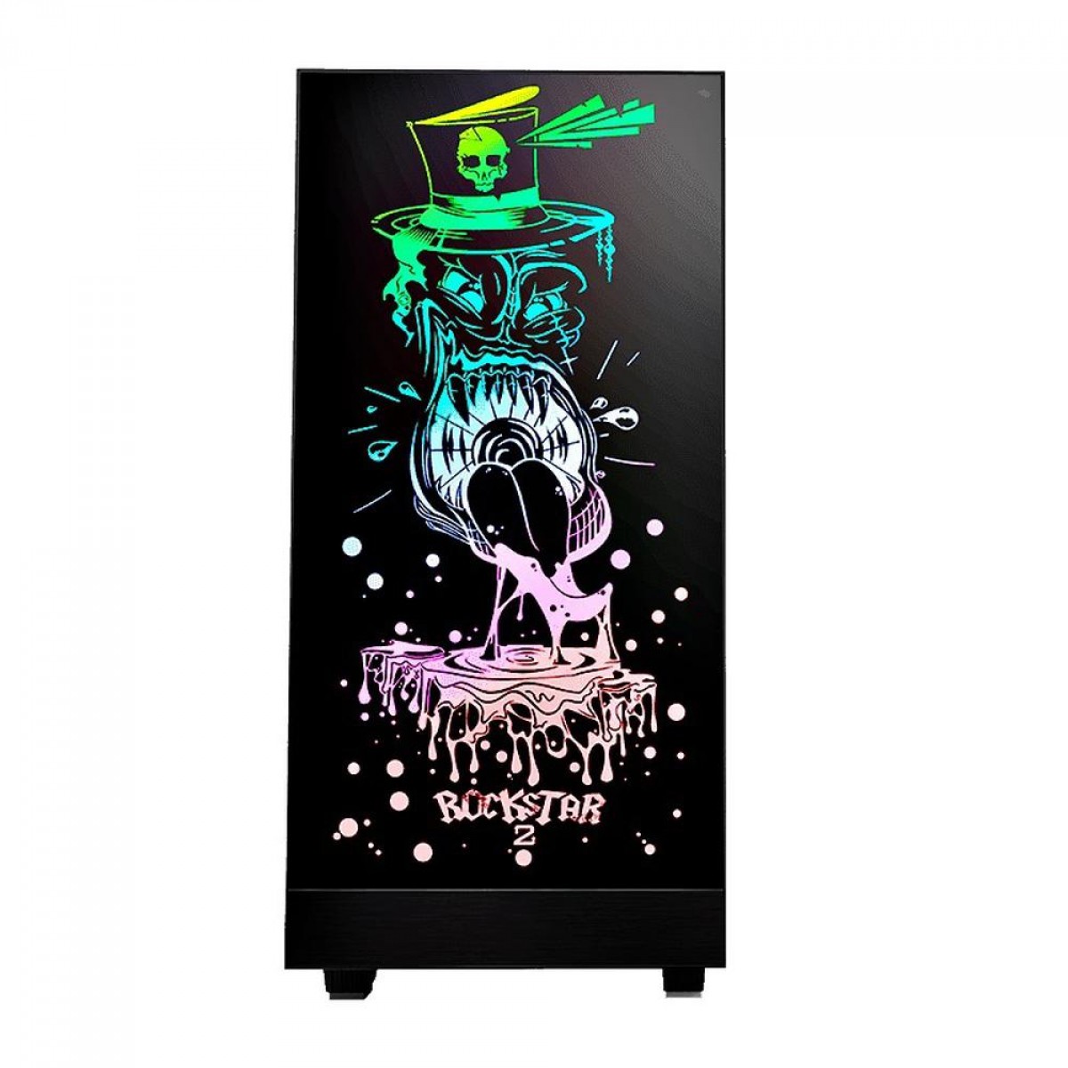 Gabinete Gamer Gamemax Rockstar 2, ARGB, Mid Tower, Vidro Temperado, Black, Sem Fonte, Com 1 Fan