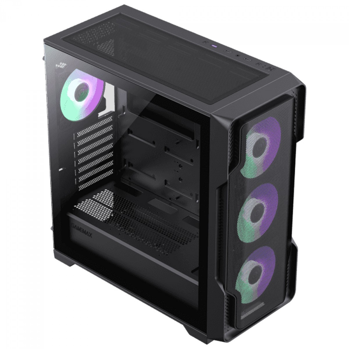 Gabinete Gamer Gamemax Siege Black, Mid Tower, EATX, Vidro Temperado, Preto, Sem Fonte, Sem Fan