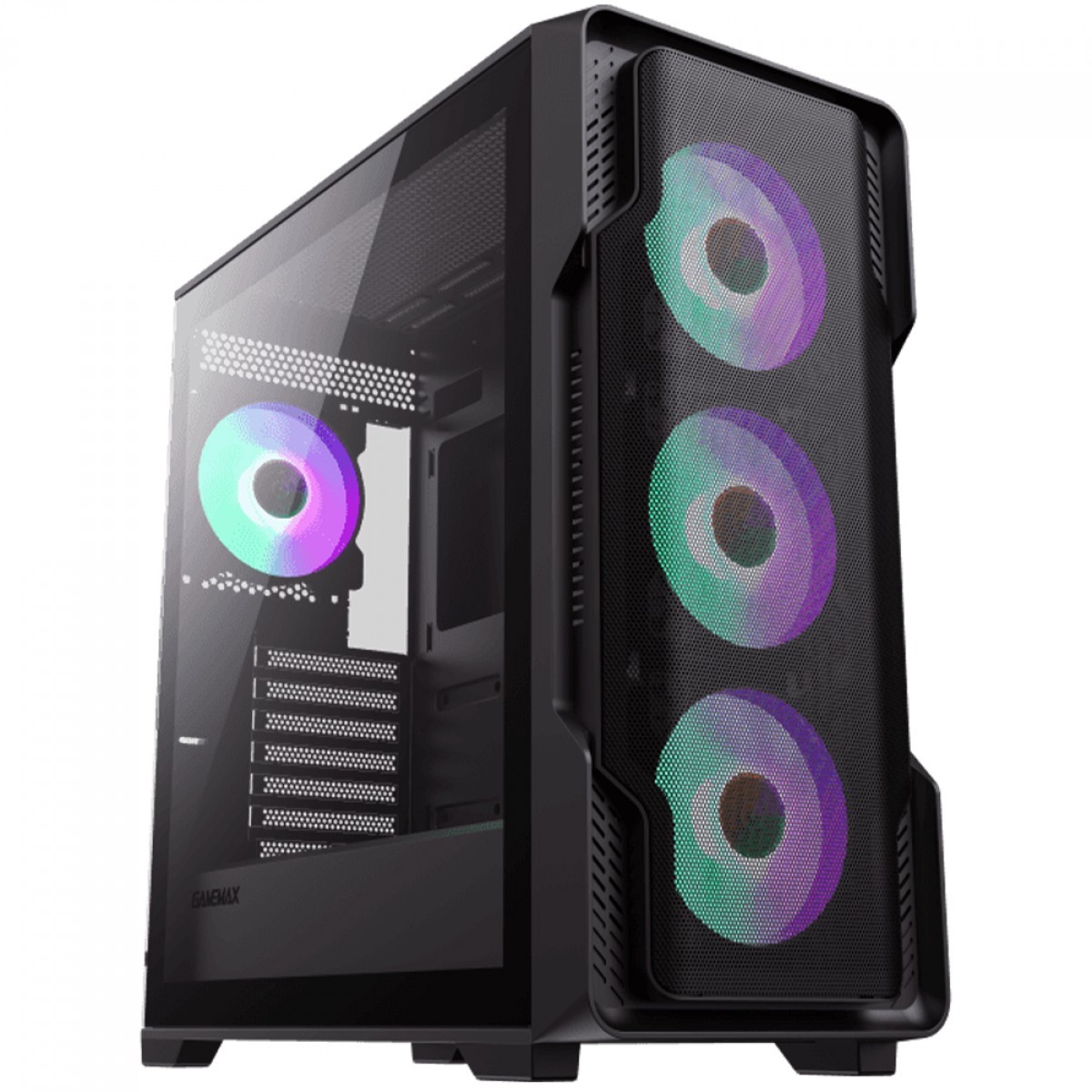 Gabinete Gamer Gamemax Siege Black, Mid Tower, EATX, Vidro Temperado, Preto, Sem Fonte, Sem Fan