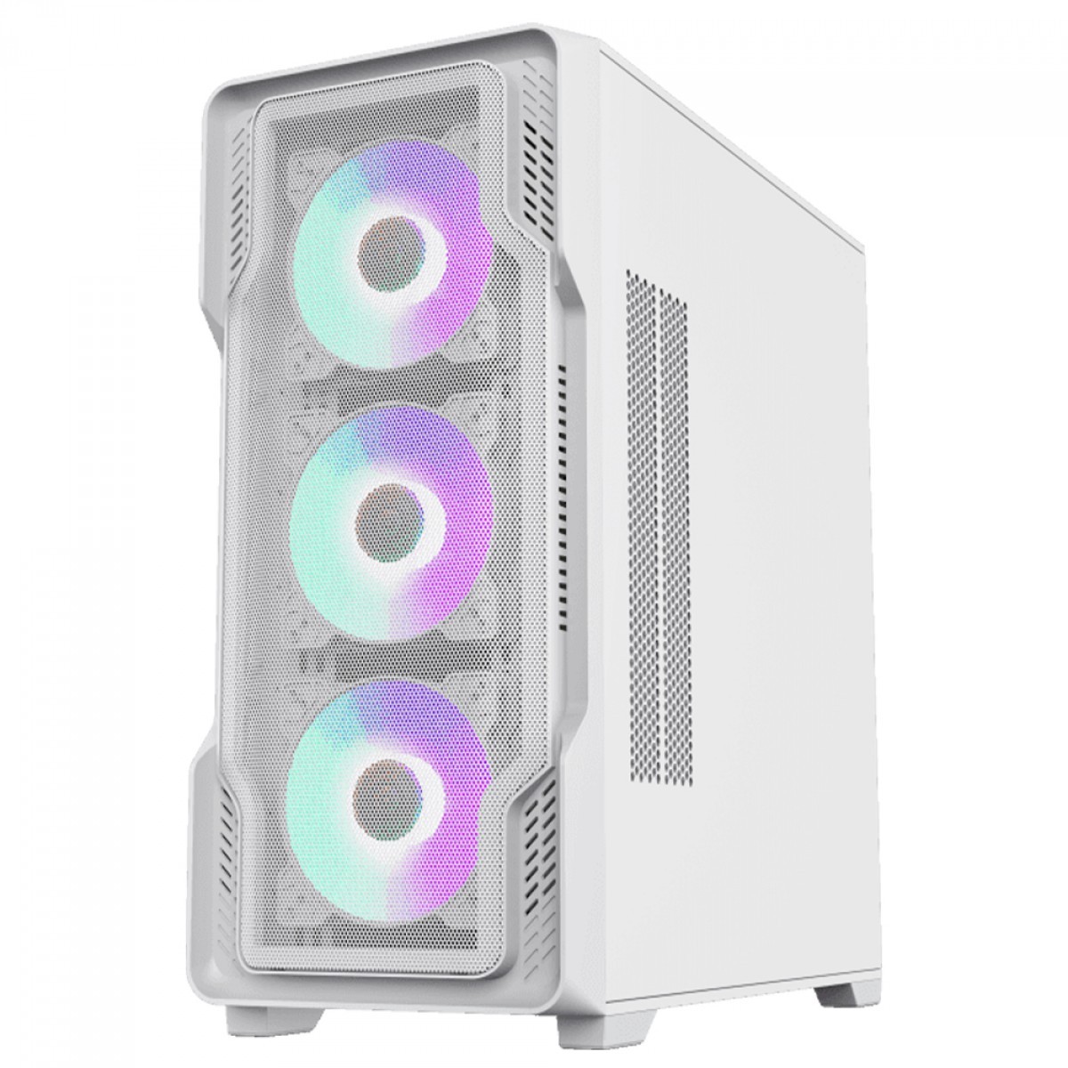 Gabinete Gamer Gamemax Siege White, Mid Tower, EATX, Vidro Temperado, Branco, Sem Fonte, Sem Fan