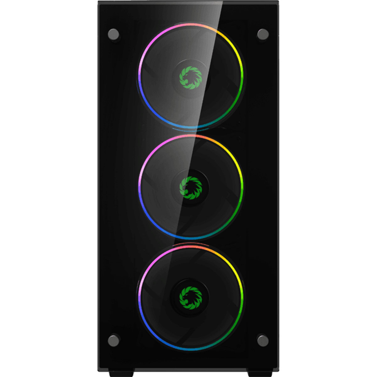 Gabinete Gamer Gamemax Stratos H609 ARGB, Mini Tower, Vidro Temperado, Black, Sem Fonte, Com 4 Fans, H609