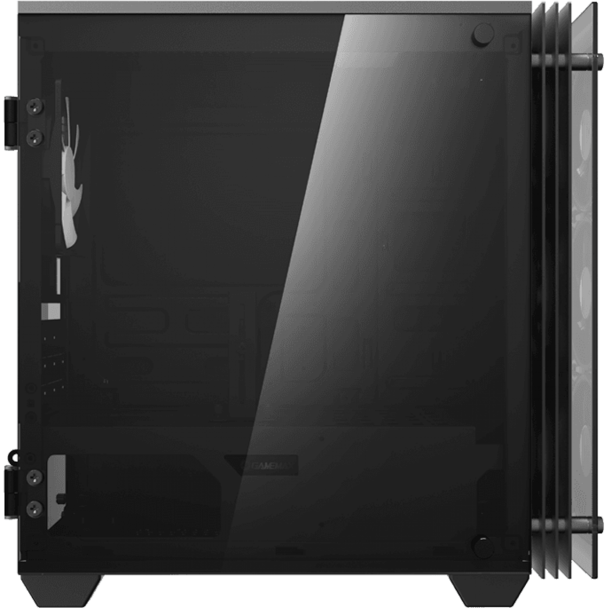 Gabinete Gamer Gamemax Stratos H609 ARGB, Mini Tower, Vidro Temperado, Black, Sem Fonte, Com 4 Fans, H609