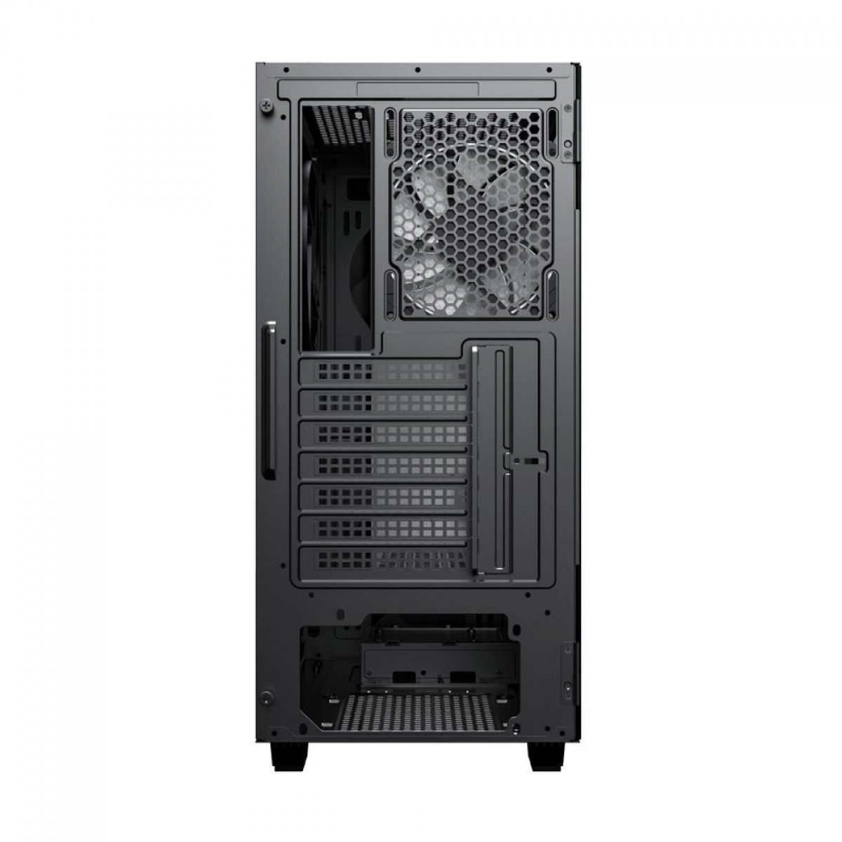 Gabinete Gamer Gamemax 3609BK, Typhoon, ARGB, Mid Tower, Vidro Temperado, Black, Sem Fonte, Com 2 Fans