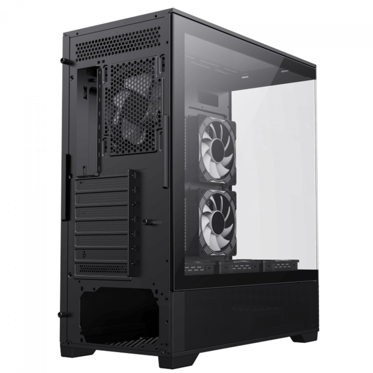 Gabinete Gamer Gamemax Vista Black, Mid Tower, ATX, Vidro Temperado, Preto, Sem Fonte, Sem Fans 