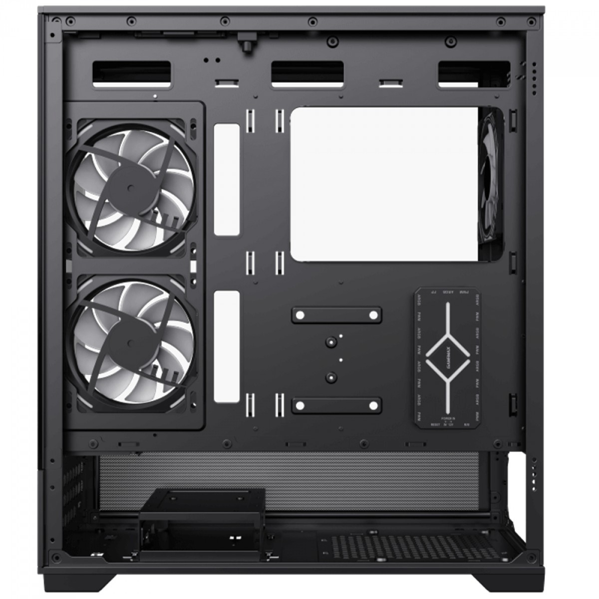 Gabinete Gamer Gamemax Vista Black, Mid Tower, ATX, Vidro Temperado, Preto, Sem Fonte, Sem Fans 
