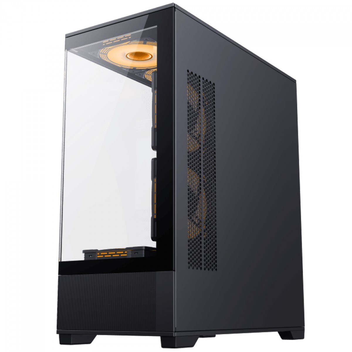Gabinete Gamer Gamemax Vista Black, Mid Tower, ATX, Vidro Temperado, Preto, Sem Fonte, Sem Fans 