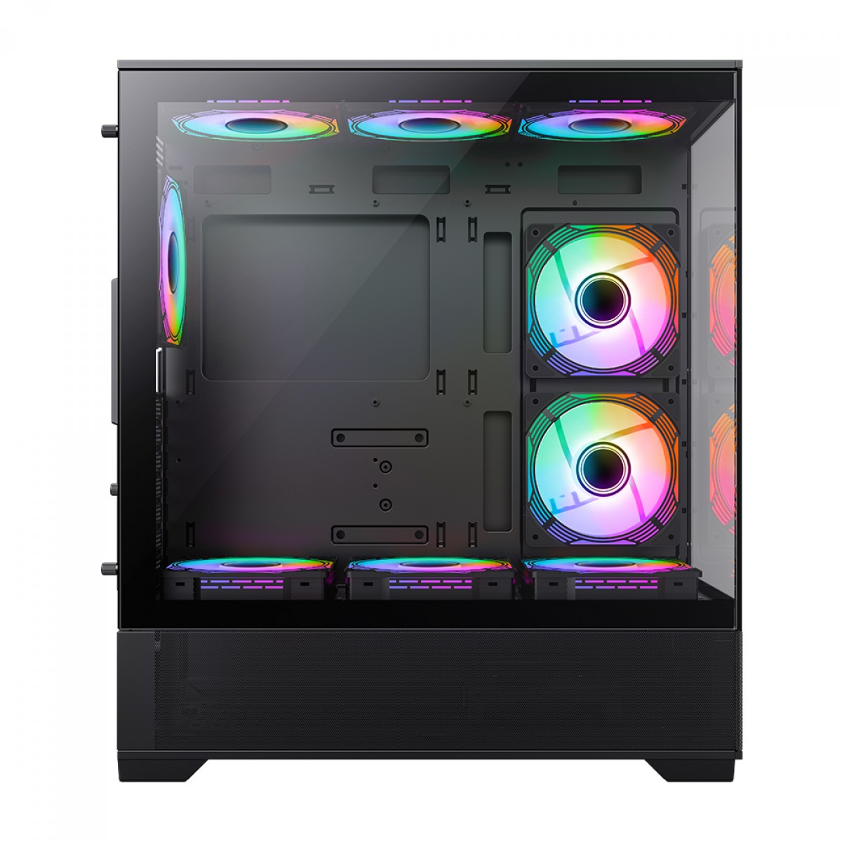 Gabinete Gamer Gamemax Vista Black, Mid Tower, ATX, Vidro Temperado, Preto, Sem Fonte, Sem Fans 