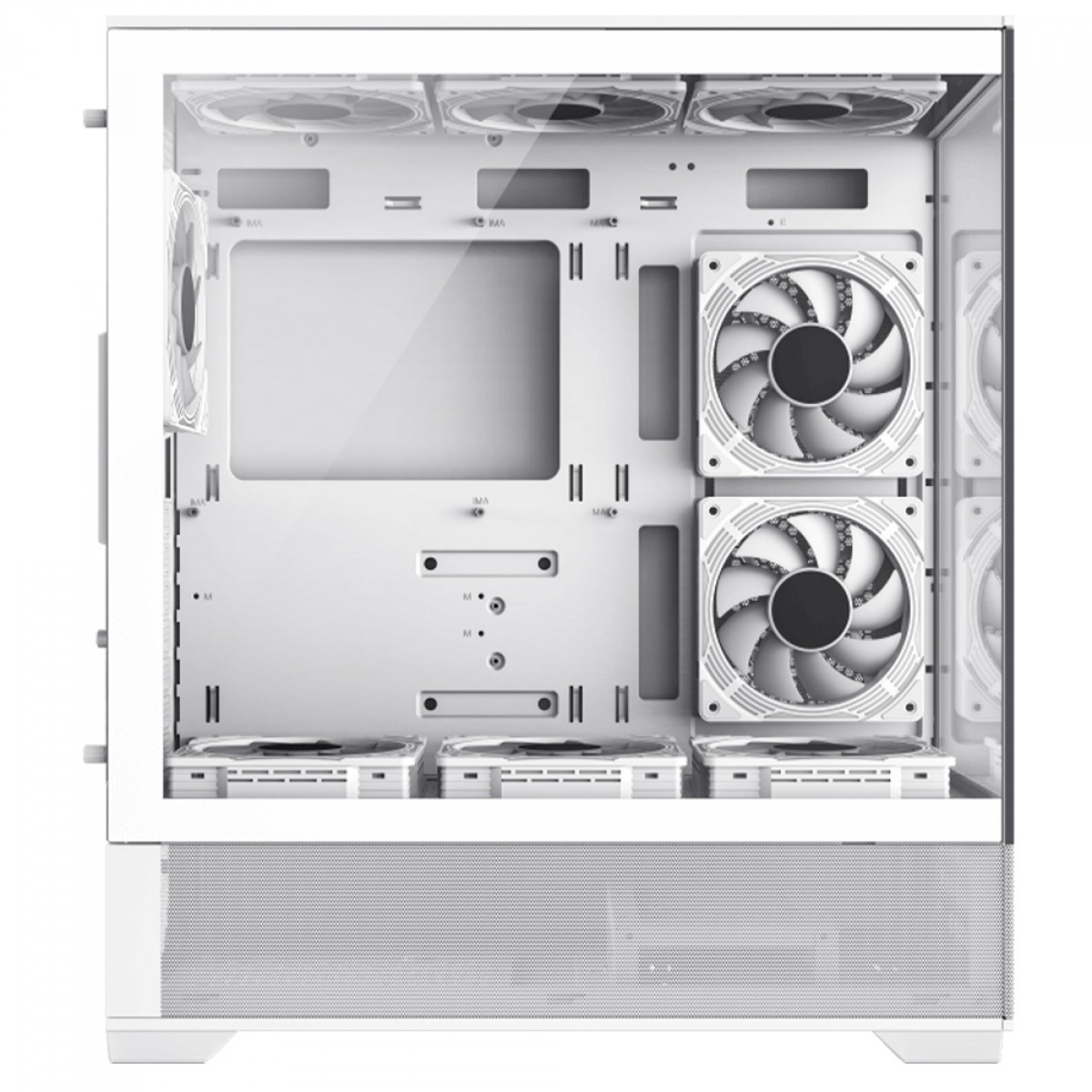 Gabinete Gamer Gamemax Vista White, Mid Tower, ATX, Vidro Temperado, Branco, Sem Fonte, Sem Fan