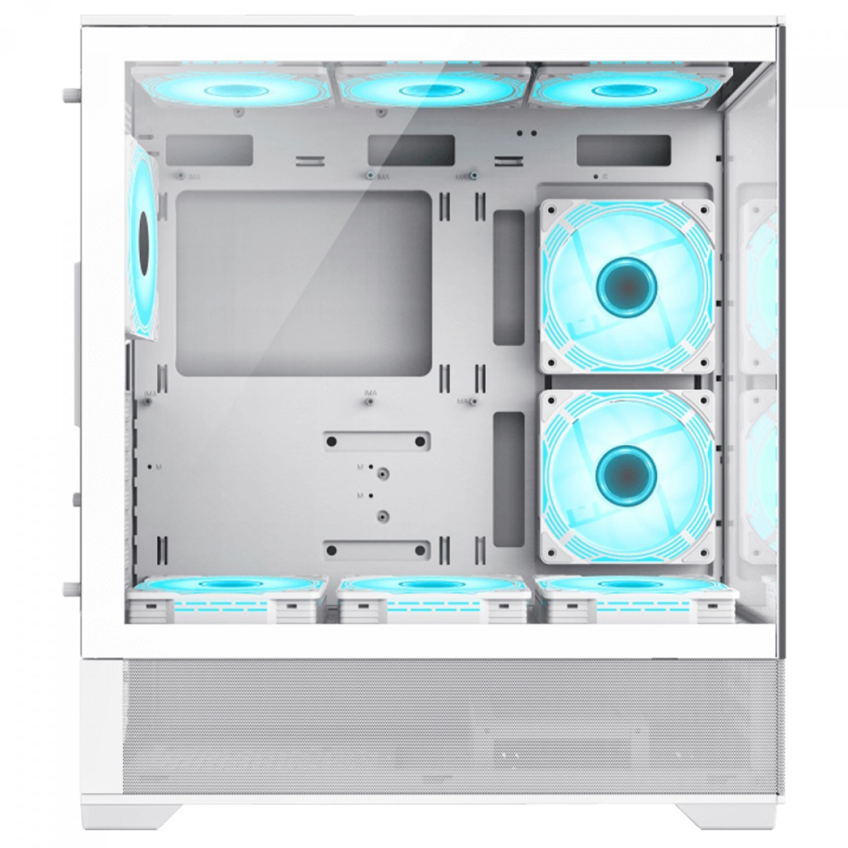 Gabinete Gamer Gamemax Vista White, Mid Tower, ATX, Vidro Temperado, Branco, Sem Fonte, Sem Fan