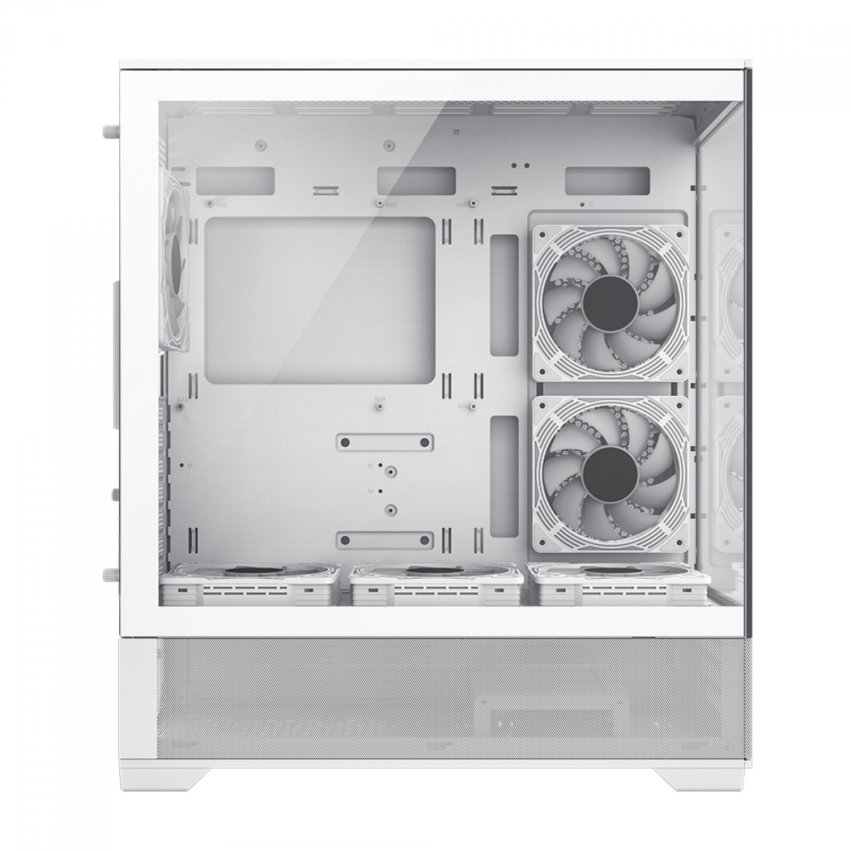Gabinete Gamer Gamemax Vista White, Mid Tower, ATX, Vidro Temperado, Branco, Sem Fonte, Sem Fan