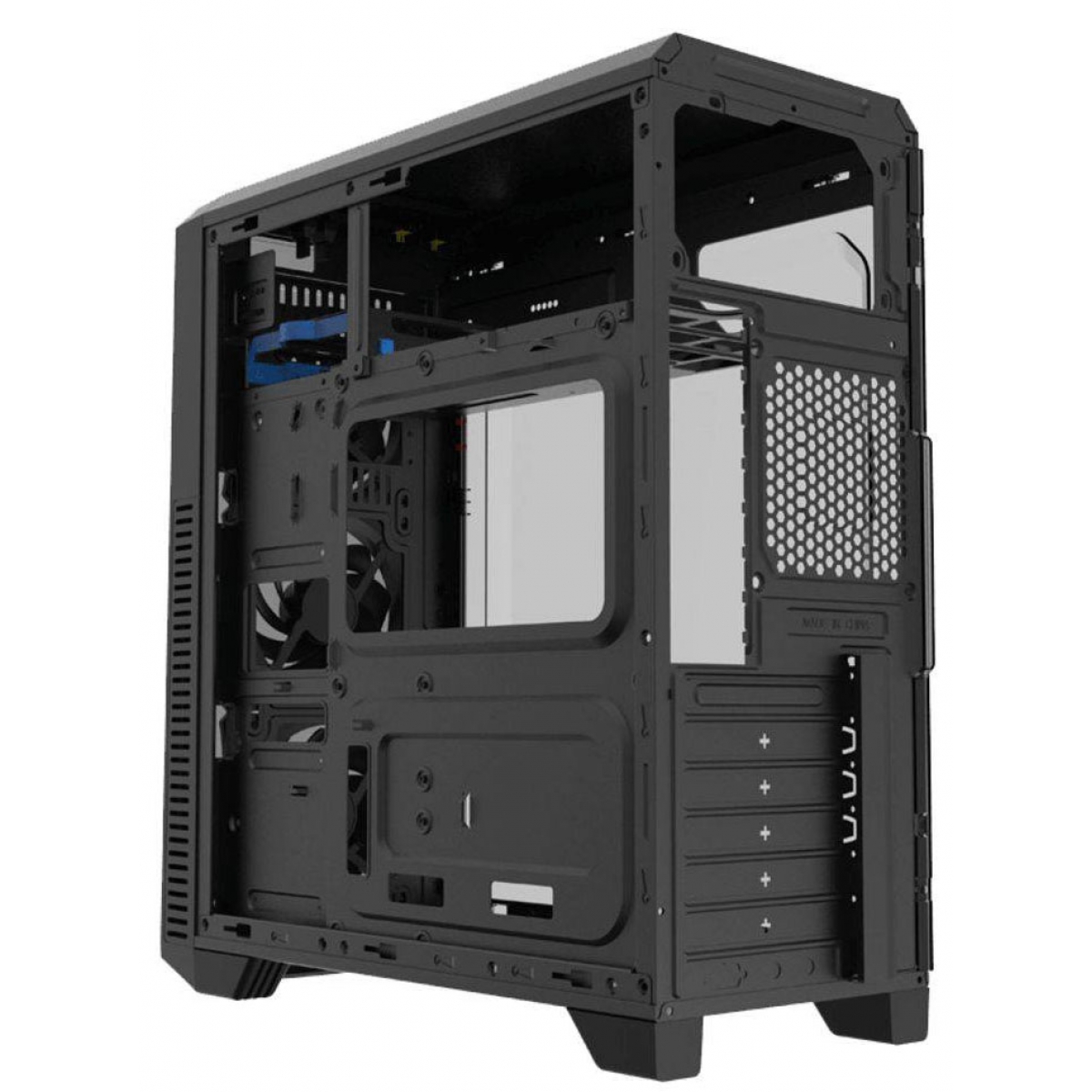 Gabinete Gamer Gamemax Wave G562W, Mid Tower, Com 1 Fan Green, Lateral em Acrílico, Black, Sem Fonte