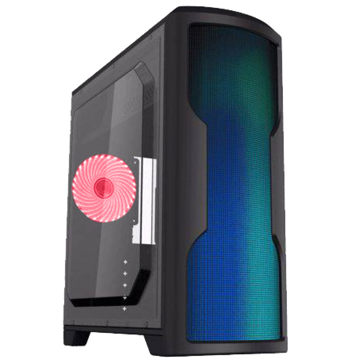 Gabinete Gamer Gamemax Wave G562W, Mid Tower, Com 1 Fan Red, Lateral em Acrílico, Black, Sem Fonte