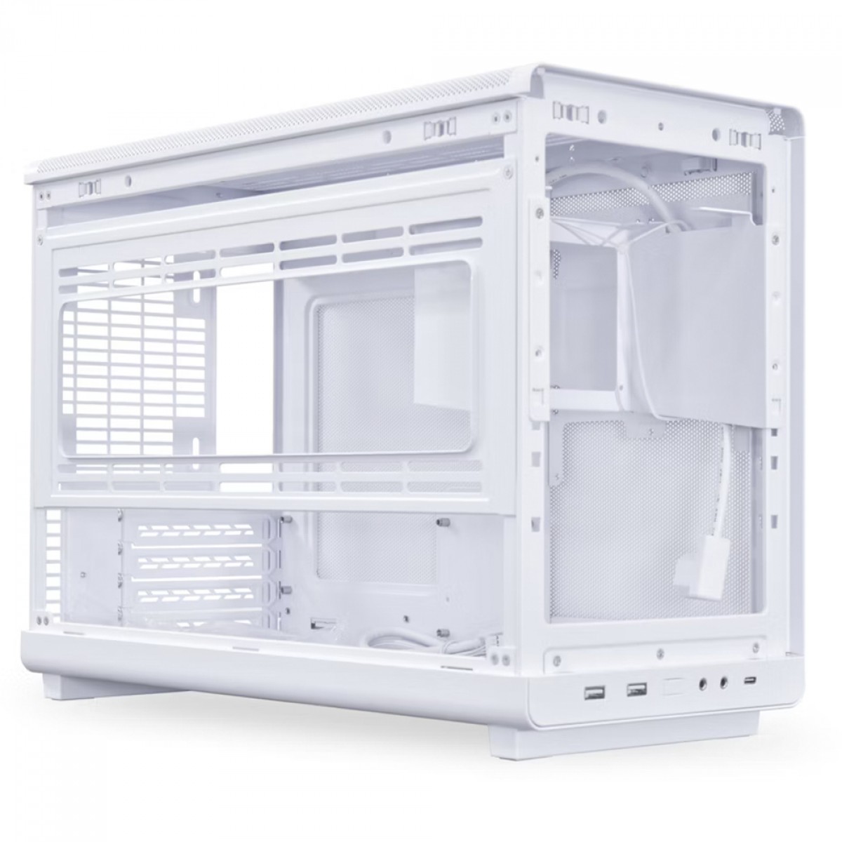 Gabinete Gamer Lian Li 011 A3-mATX WD White, Mini Tower, Aço, M-ATX, Sem Fonte, Sem Fan, Branco