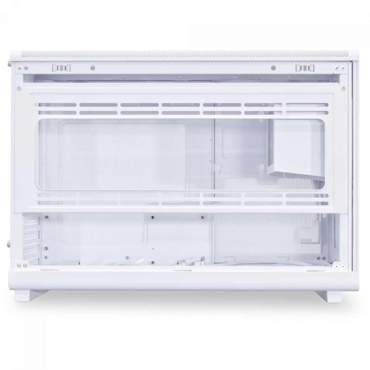 Gabinete Gamer Lian Li 011 A3-mATX WD White, Mini Tower, Aço, M-ATX, Sem Fonte, Sem Fan, Branco