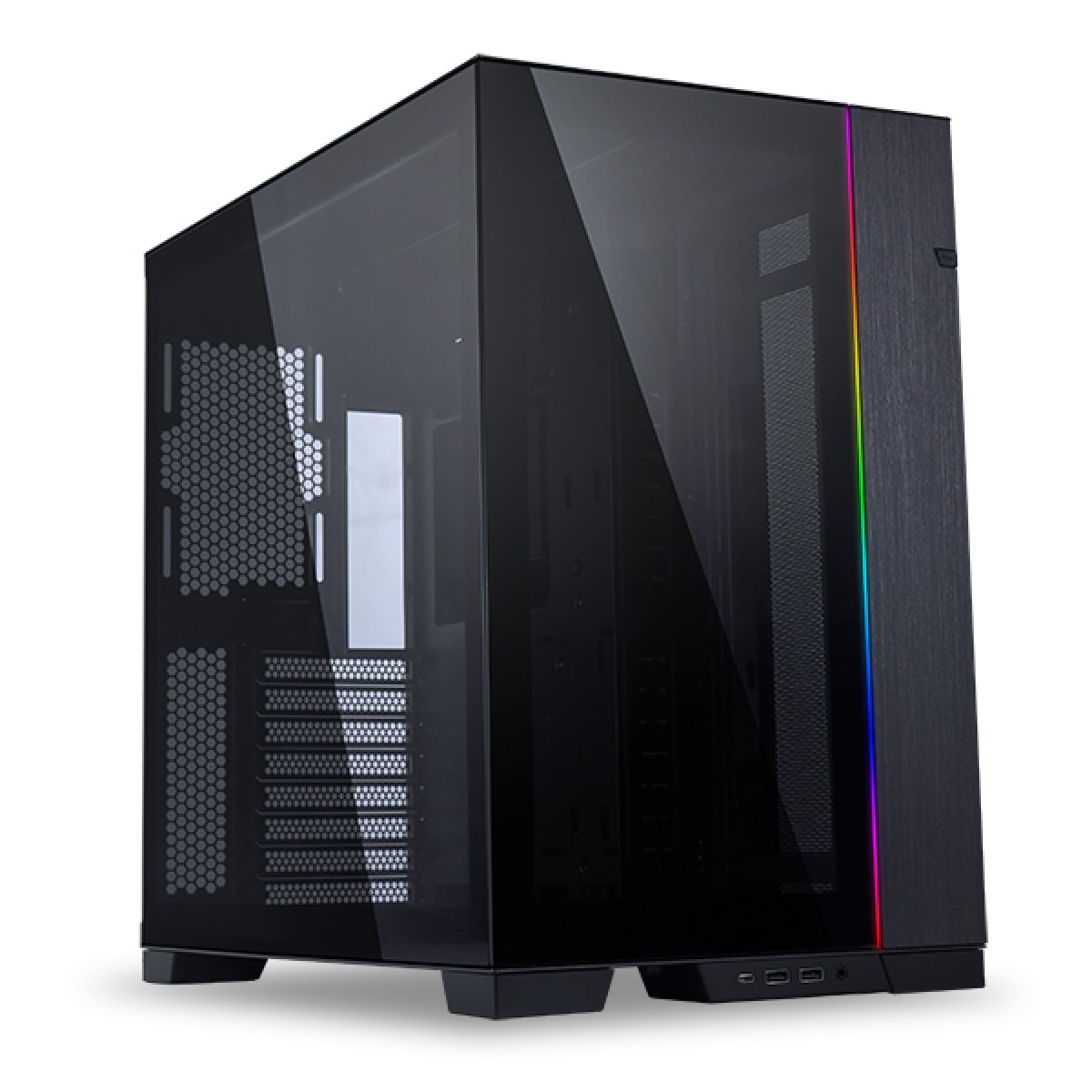 Gabinete Gamer Lian Li 011 Dynamic EVO, RGB, Mid Tower, Vidro Temperado, Black, E-ATX, Sem Fonte, Sem Fan, 011DE X 