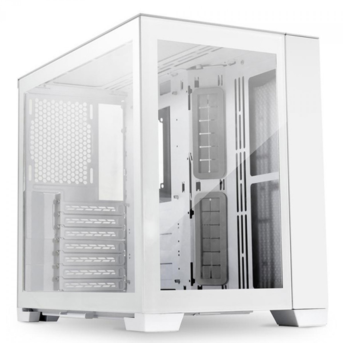 Gabinete Gamer Lian Li 011 Dynamic Mini, Mini Tower, Vidro Temperado, White, ATX, Sem Fonte, Sem Fan, O11DMINI-S - OPEN BOX