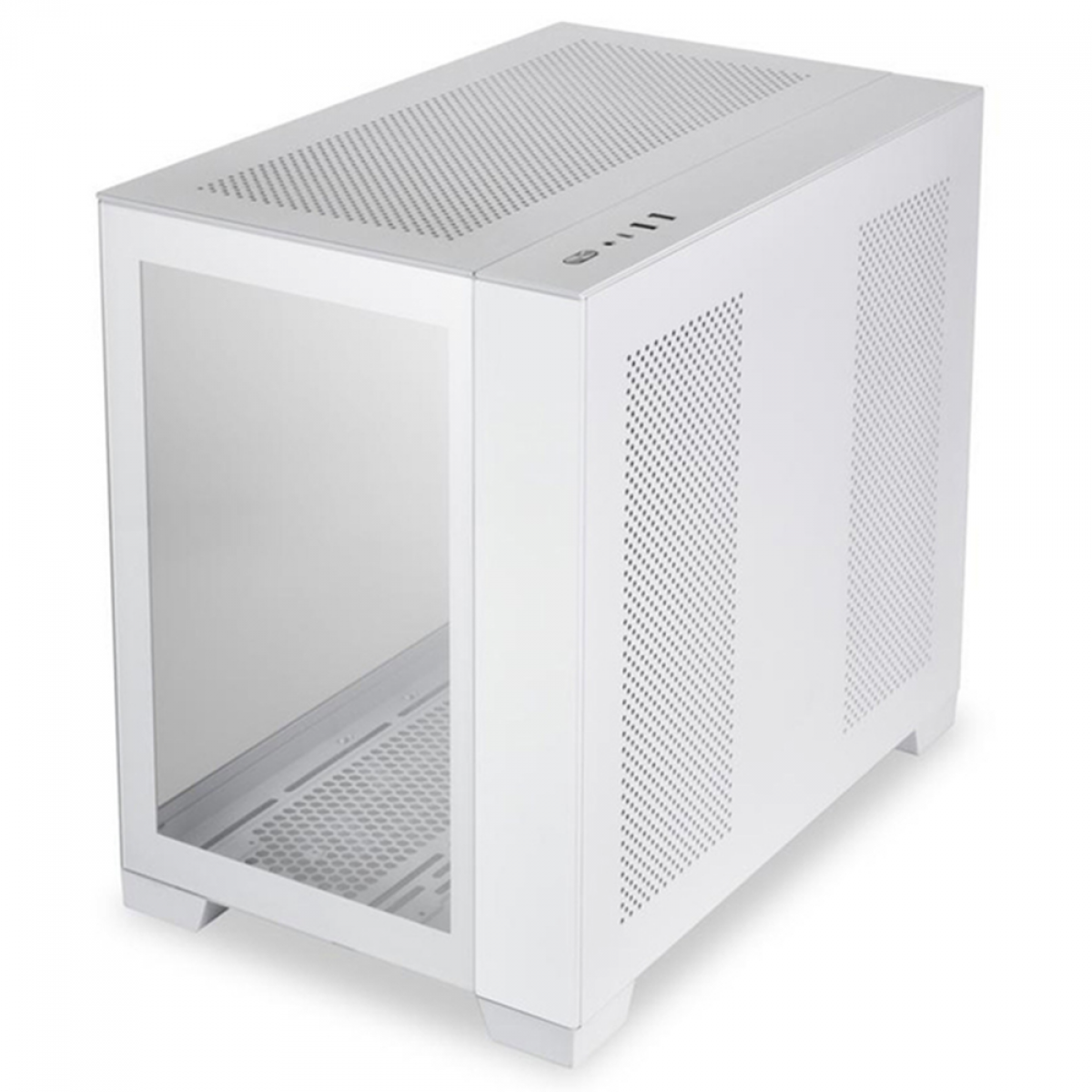 Gabinete Gamer Lian Li 011 Dynamic Mini, Mini Tower, Vidro Temperado, White, ATX, Sem Fonte, Sem Fan, O11DMINI-S - OPEN BOX