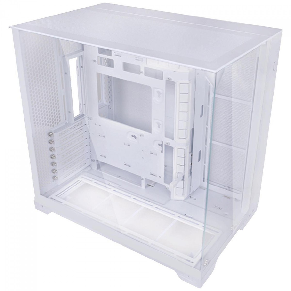 Gabinete Gamer Lian Li 011 Vision Compact, Mid Tower, Vidro Temperado, E-ATX, Sem Fonte, Sem Fan, White, O11VPW-M WHITE