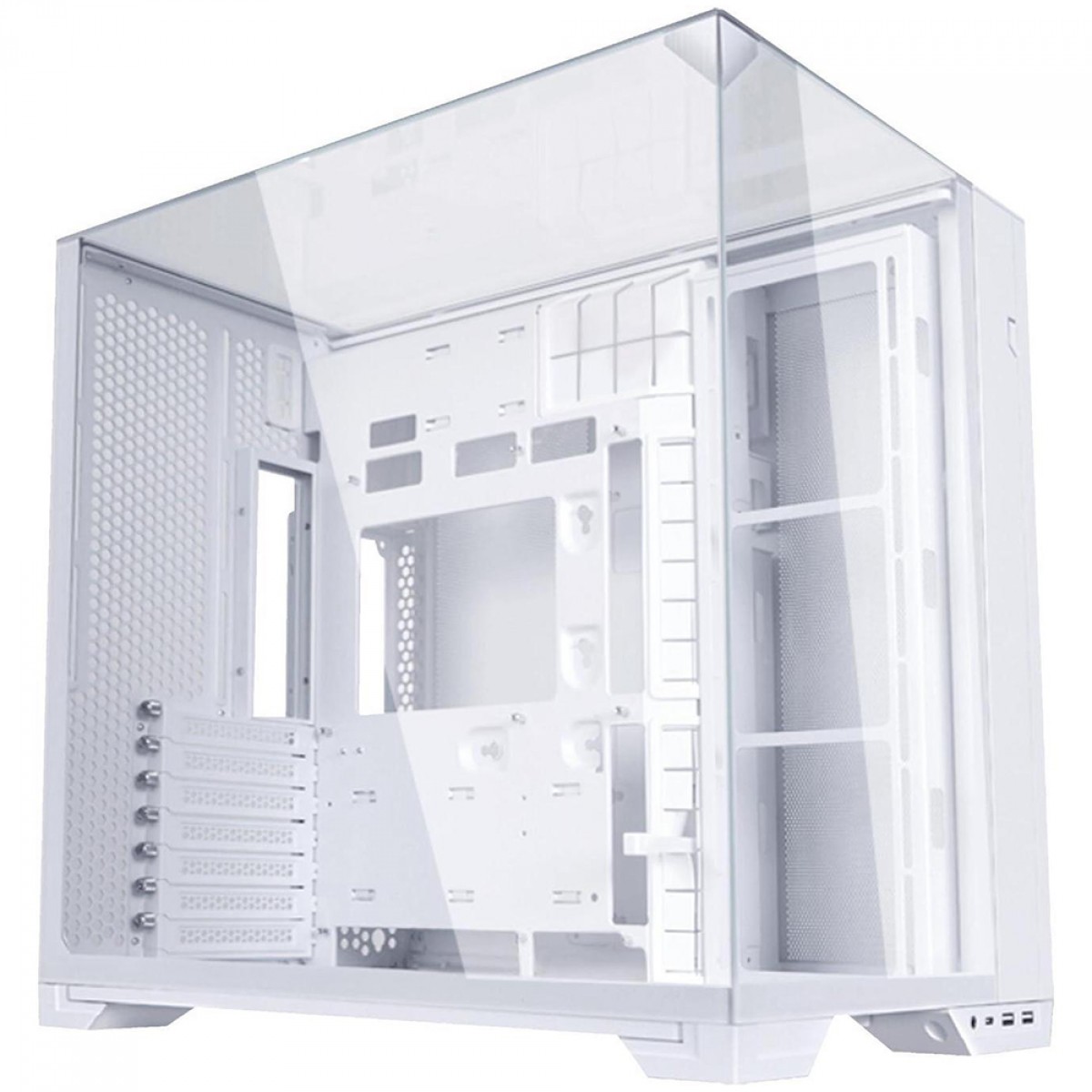 Gabinete Gamer Lian Li 011 Vision Compact, Mid Tower, Vidro Temperado, E-ATX, Sem Fonte, Sem Fan, White, O11VPW-M WHITE