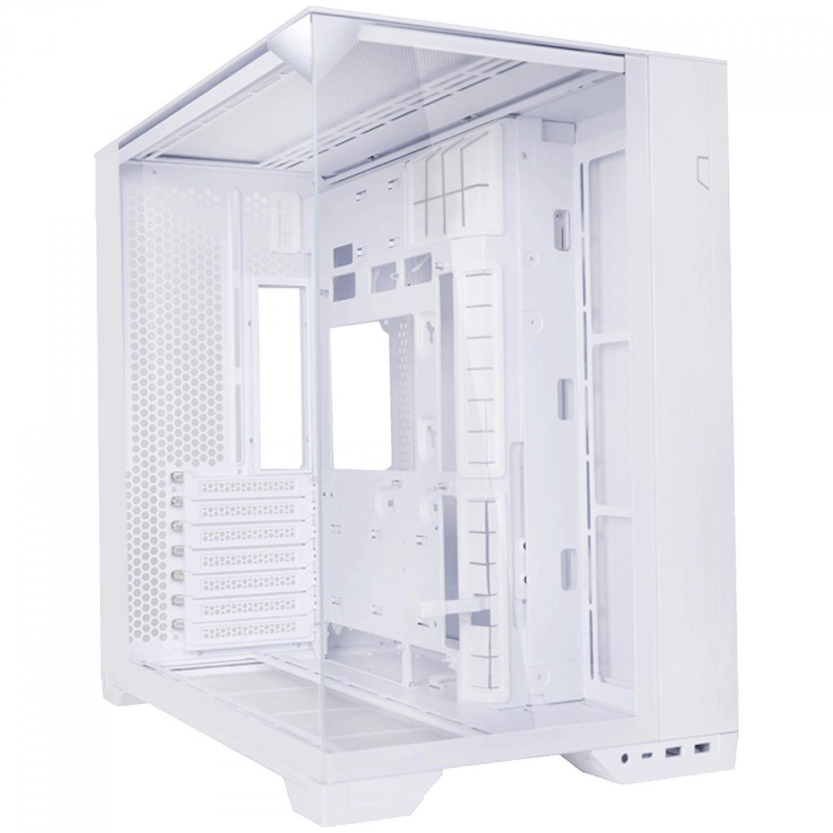 Gabinete Gamer Lian Li 011 Vision Compact, Mid Tower, Vidro Temperado, E-ATX, Sem Fonte, Sem Fan, White, O11VPW-M WHITE