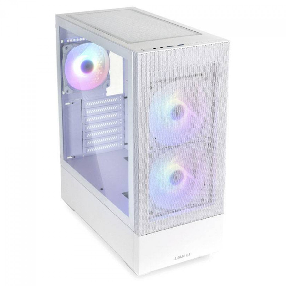 Gabinete Gamer Lian Li Lancool 205 Mesh, Mid Tower, Vidro Temperado, White, ATX, Sem Fonte, Com 3 Fans