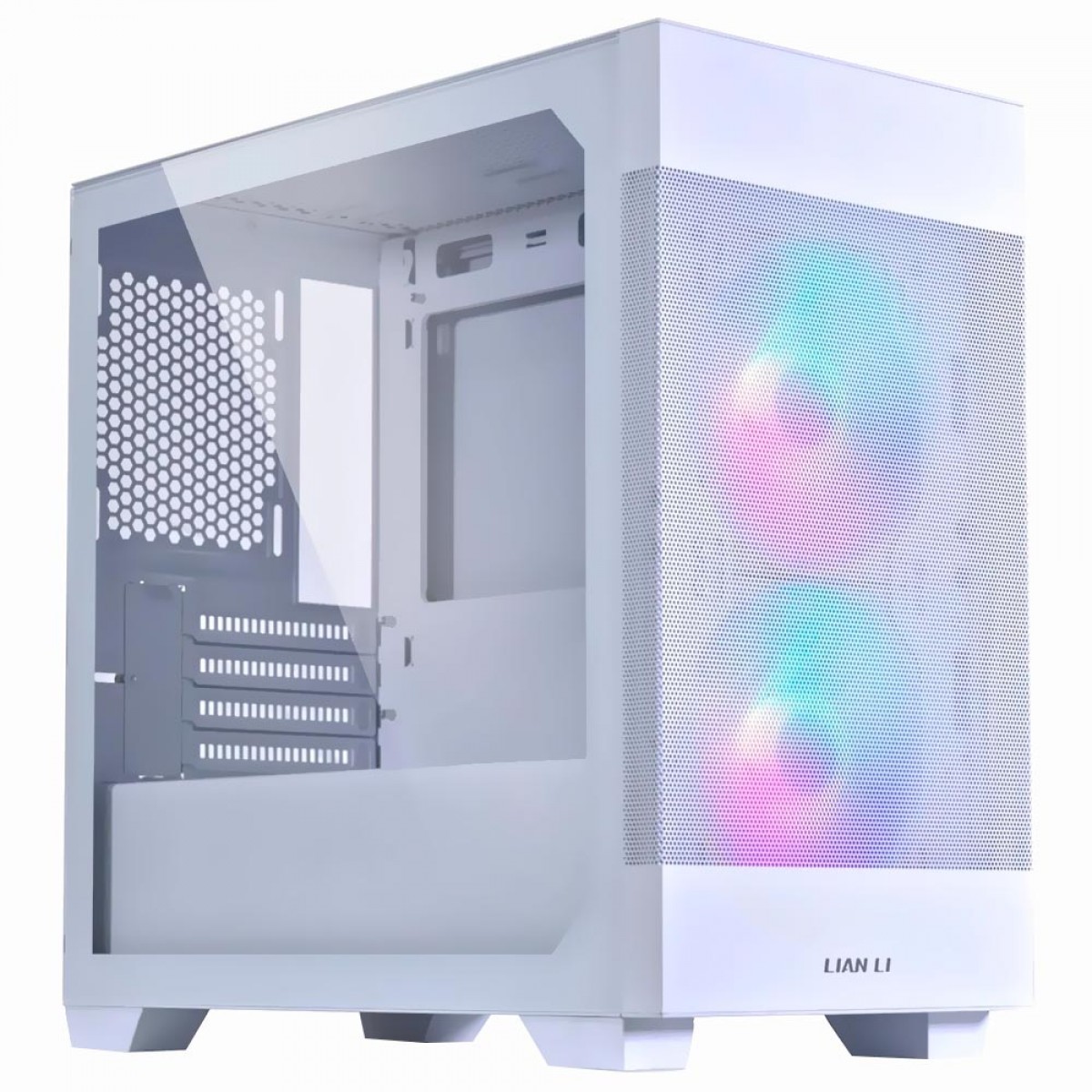 Gabinete Gamer Lian Li Lancool 205M, Mesh, RGB, Mid Tower, Vidro Temperado, Sem Fonte, Branco, Com 2 Fans