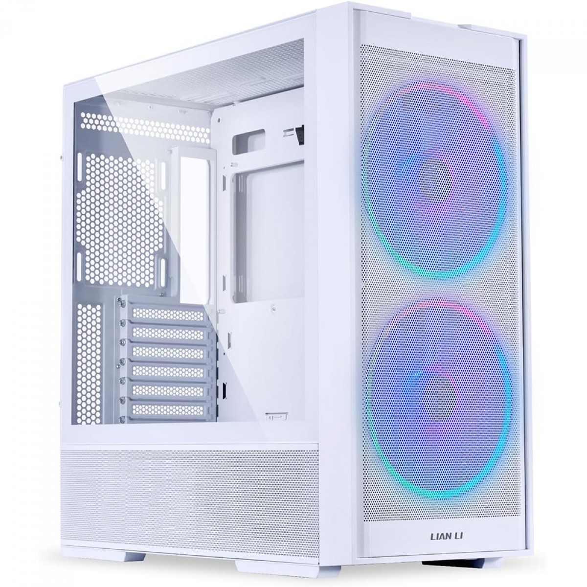 Gabinete Gamer Lian Li Lancool 206 RX, Mid Tower, ATX, RGB, Vidro Temperado, White, Com 2 Fans, LANCOOL 206RW
