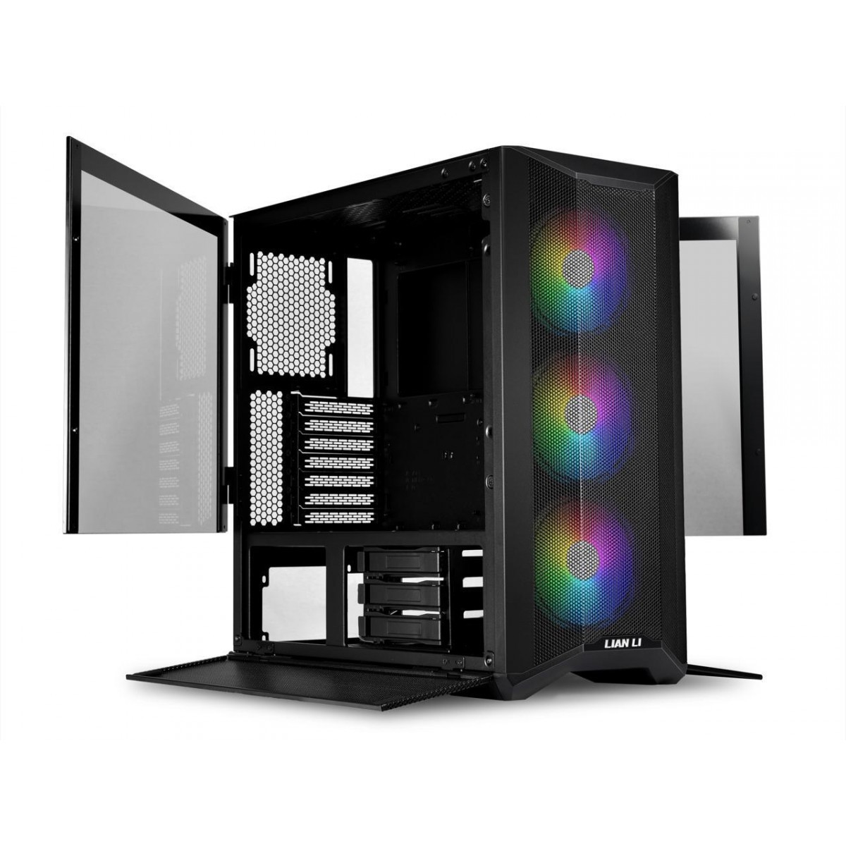 Gabinete Gamer Lian Li, Lancool II Mesh C RGB-X, Mid Tower, Vidro Temperado, Black, Sem Fonte, Com 3 Fans