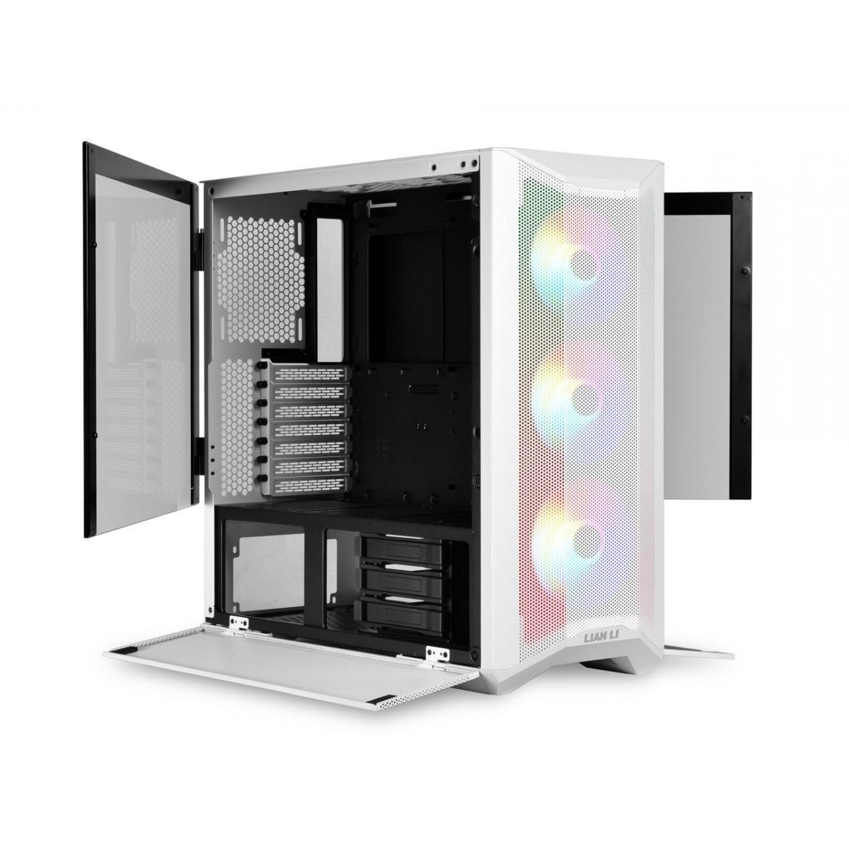 Gabinete Gamer Lian Li, Lancool II Mesh RGB, Mid Tower, Vidro Temperado, White, Sem Fonte, Com 3 Fans