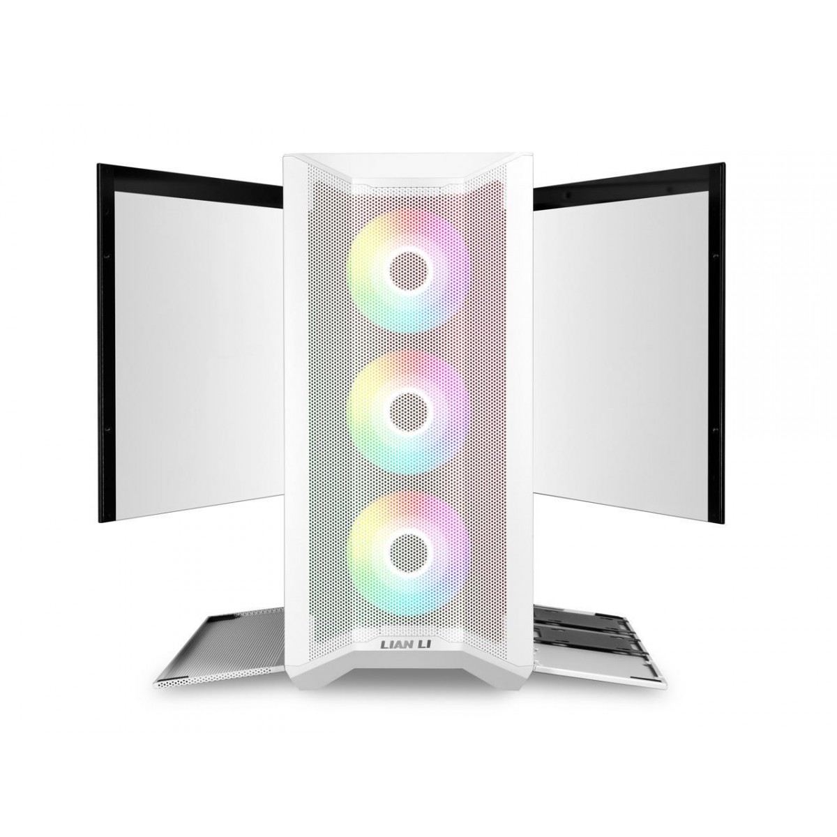 Gabinete Gamer Lian Li, Lancool II Mesh RGB, Mid Tower, Vidro Temperado, White, Sem Fonte, Com 3 Fans