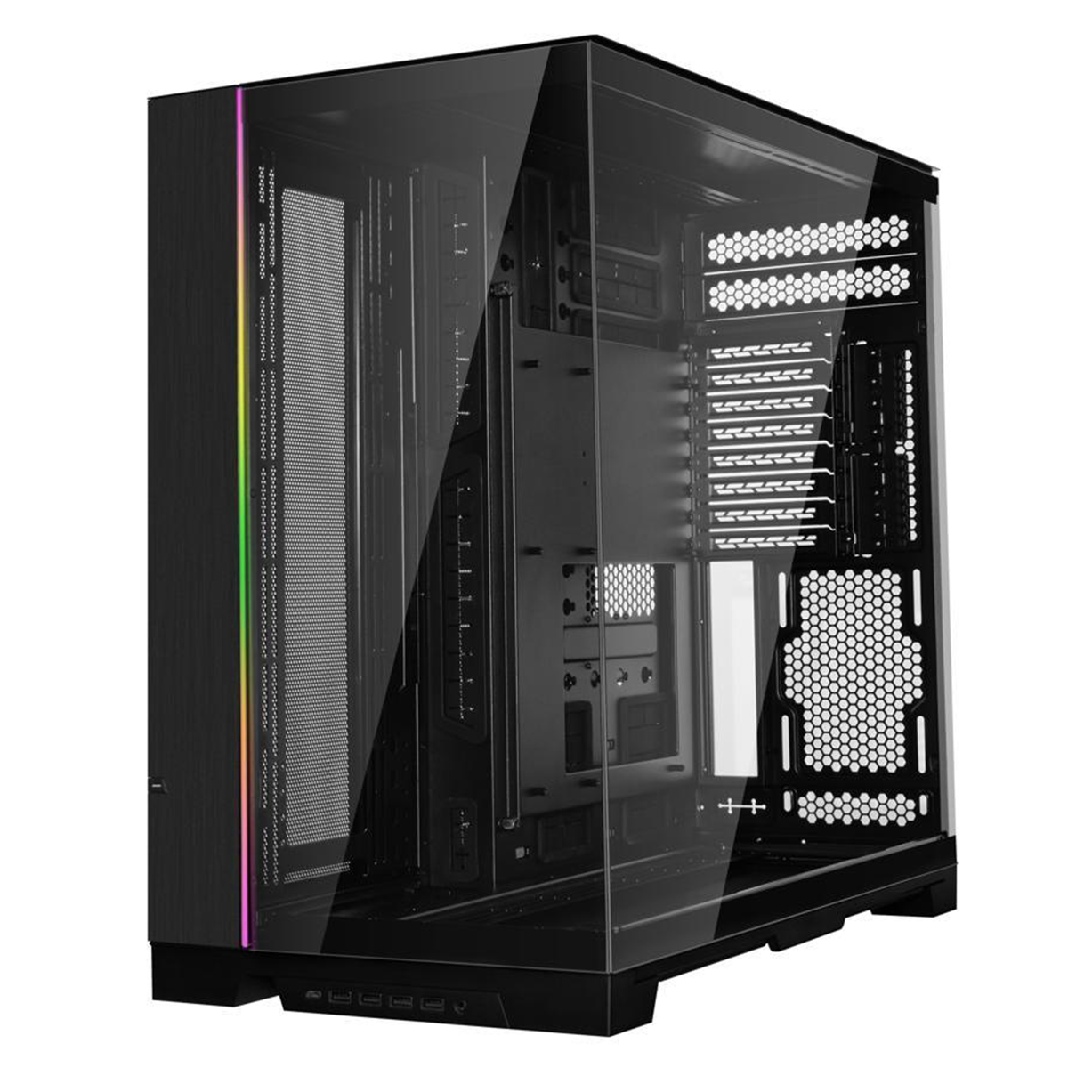 Gabinete Gamer Lian Li O11 Dynamic EVO XL , Full Tower, E-ATX, Vidro Temperado, Black, Sem Fonte, Sem Fan, O11DEXL-X
