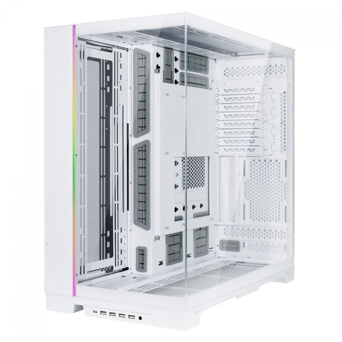 Gabinete Gamer Lian Li O11 Dynamic EVO XL, Full Tower, Vidro Temperado, White, Sem Fonte, Sem Fan, O11DEXL-W WHITE