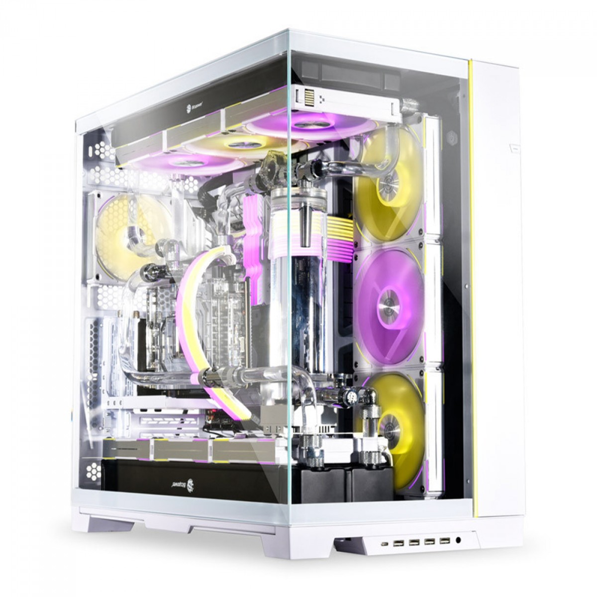 Gabinete Gamer Lian Li O11 Dynamic EVO XL, Full Tower, Vidro Temperado, White, Sem Fonte, Sem Fan, O11DEXL-W WHITE