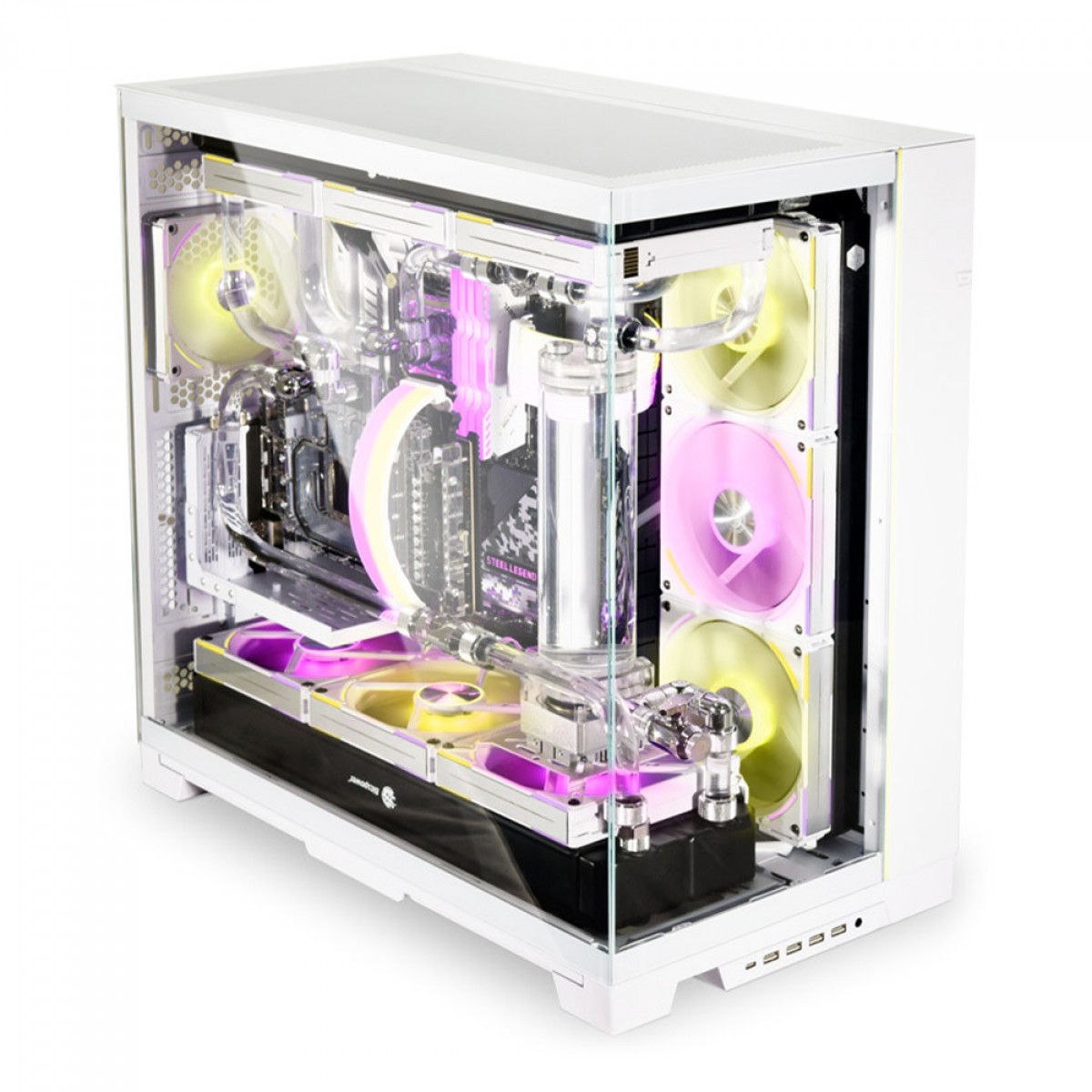 Gabinete Gamer Lian Li O11 Dynamic EVO XL, Full Tower, Vidro Temperado, White, Sem Fonte, Sem Fan, O11DEXL-W WHITE