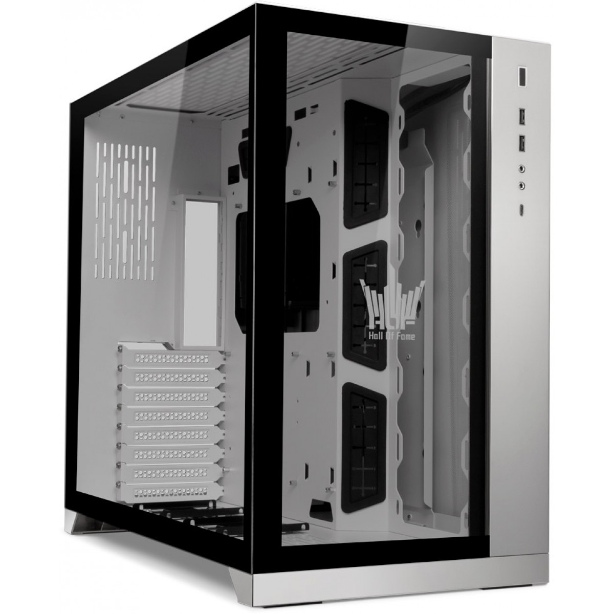 Gabinete Gamer Lian Li O11 Dynamic HOF, Mid Tower, Vidro Temperado, White, Sem Fonte, Sem Fan