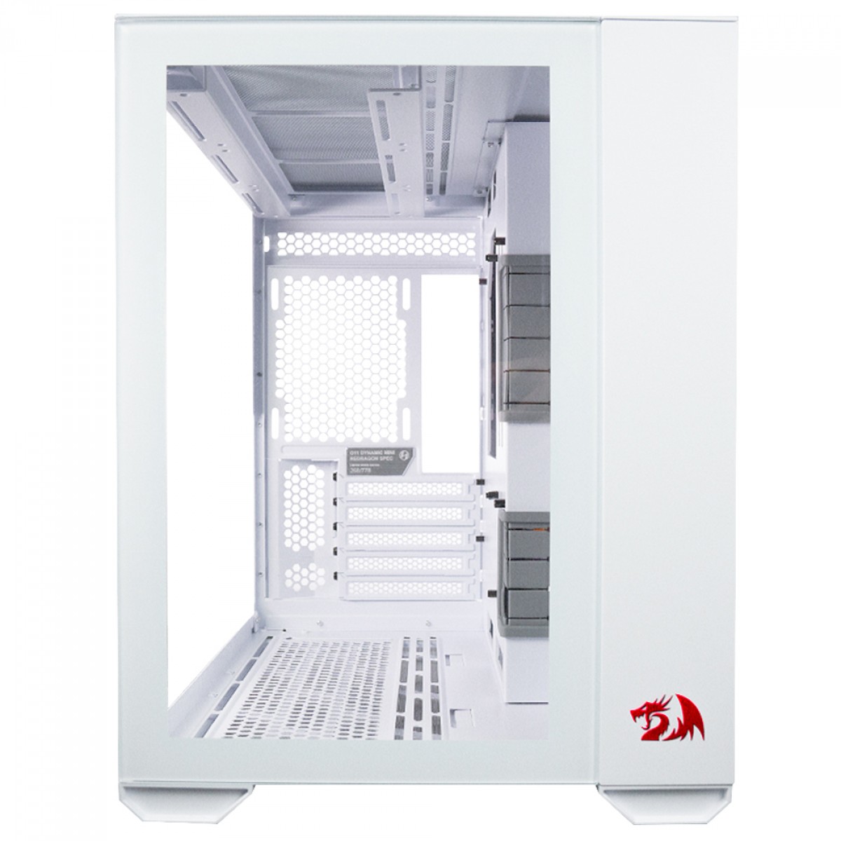 Gabinete Gamer Lian Li O11 Dynamic Mini, Redragon Spec Edition, Mid Tower, Vidro Temperado, Lunar White, O11DMINI-RD-W