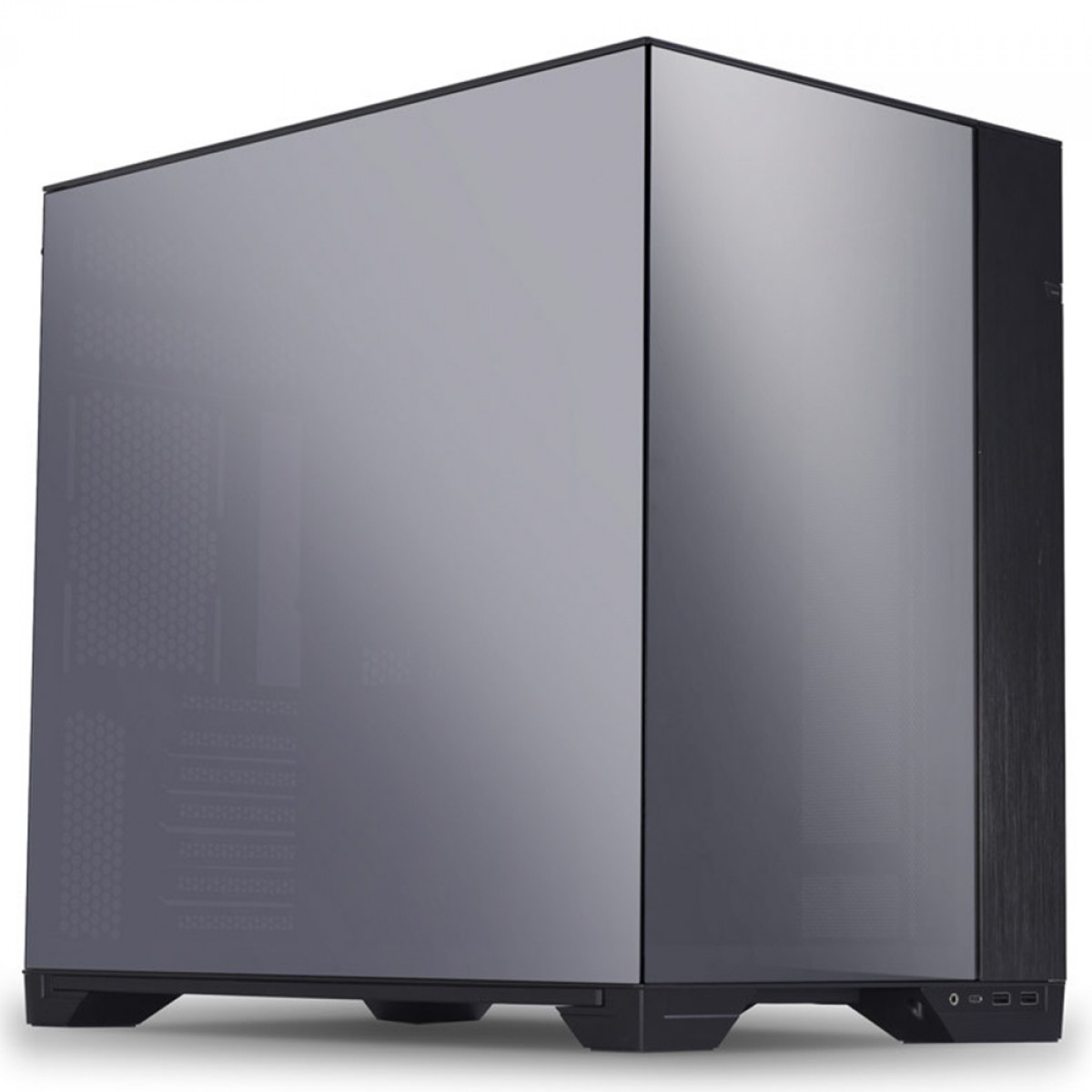 Gabinete Gamer Lian Li O11 Vision Chrome, Mid Tower, Vidro Temperado Espelhado, E-ATX, Black, Sem Fonte, Sem Fan, O11VC CHROME
