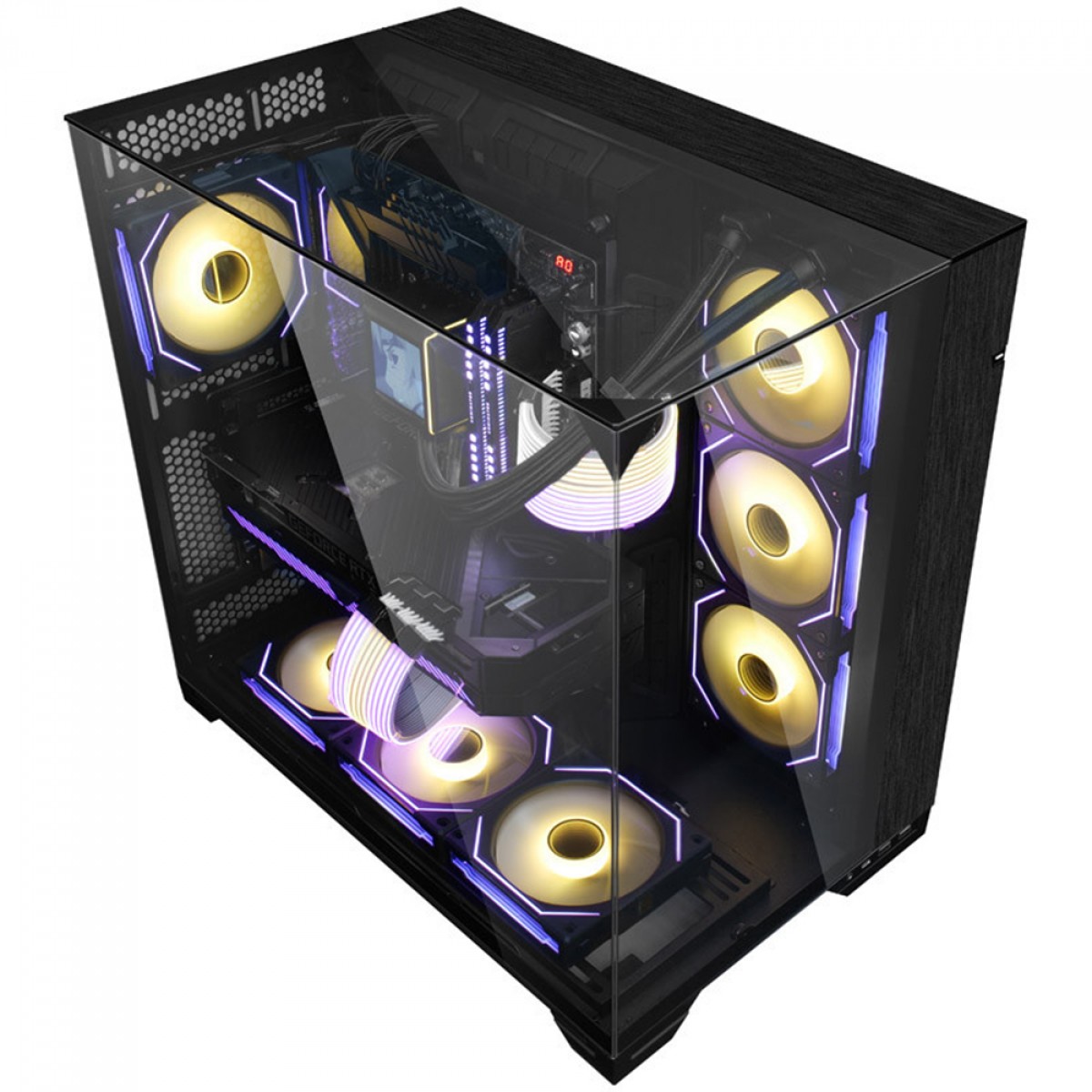 Gabinete Gamer Lian Li O11 Vision, Mid Tower, Vidro Temperado, E-ATX, Black, Sem Fonte, Sem Fan, O11VX BLACK