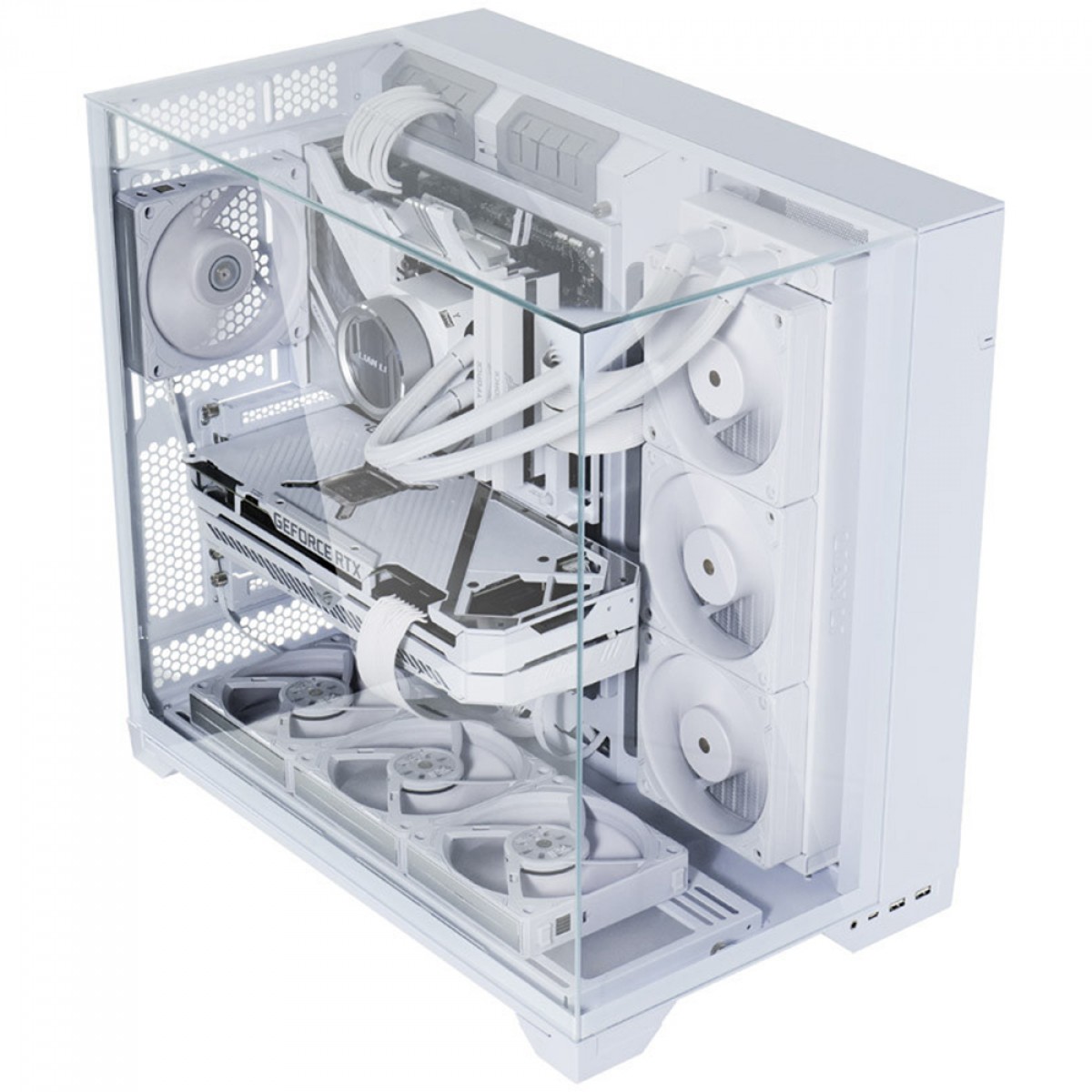 Gabinete Gamer Lian Li O11 Vision, Mid Tower, Vidro Temperado, E-ATX, White, Sem Fonte, Sem Fan, O11VW WHITE