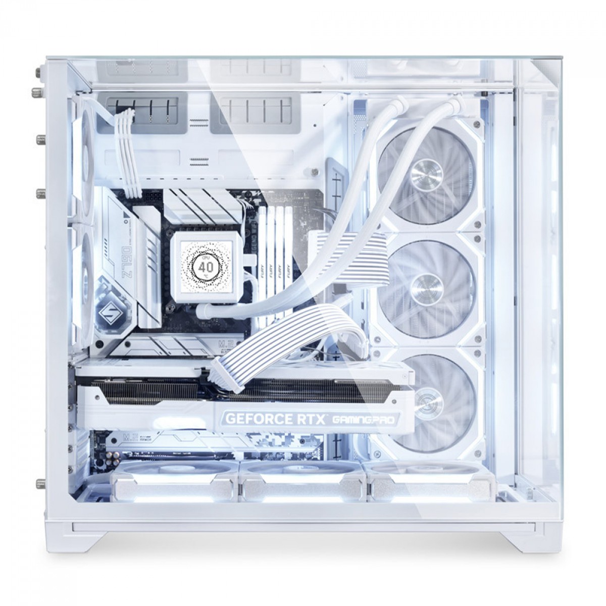 Gabinete Gamer Lian Li O11 Vision, Mid Tower, Vidro Temperado, E-ATX, White, Sem Fonte, Sem Fan, O11VW WHITE