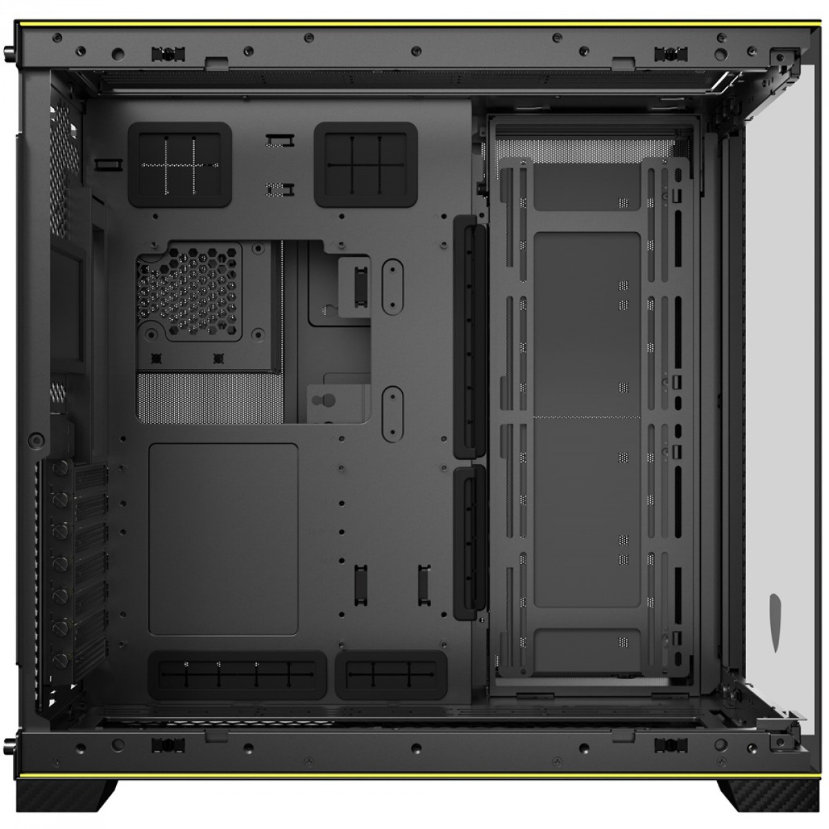 Gabinete Gamer Lian Li O11D EVO Automobili Lamborghini Edition, RGB, Mid Tower, Vidro Temperado, E-ATX, Com Display LCD, Preto, Sem Fans