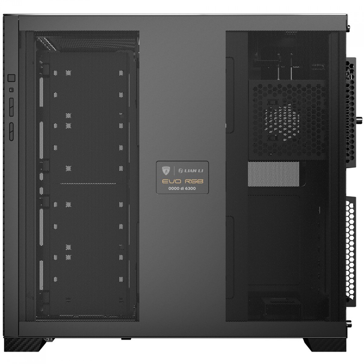 Gabinete Gamer Lian Li O11D EVO Automobili Lamborghini Edition, RGB, Mid Tower, Vidro Temperado, E-ATX, Com Display LCD, Preto, Sem Fans