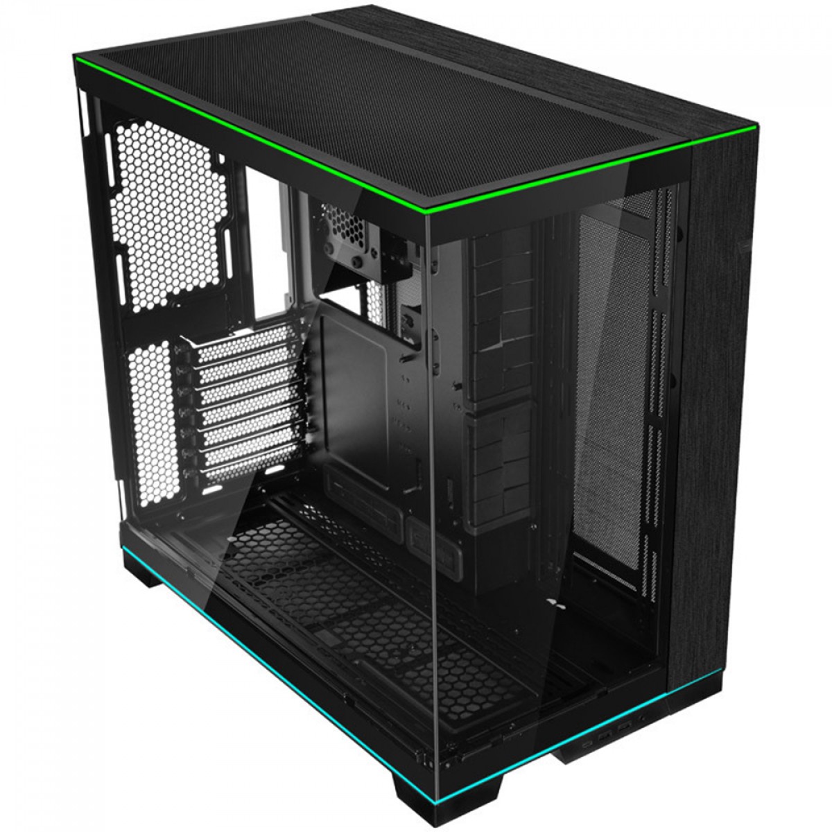 Gabinete Gamer Lian Li O11D EVO RGB, Mid Tower, Vidro Temperado, E-ATX, Preto, Sem Fonte, Sem Fan, O11DERGBX BLACK