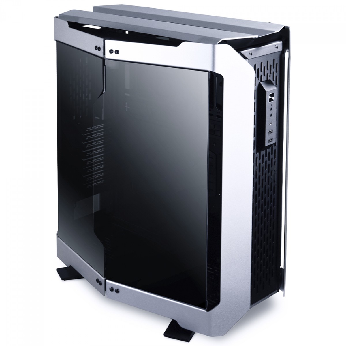 Gabinete Gamer Lian Li Odyssey X, Full Tower, Vidro Temperado, EEB/E-ATX, Sem Fonte, Sem Fans, Prata, TR-01-A