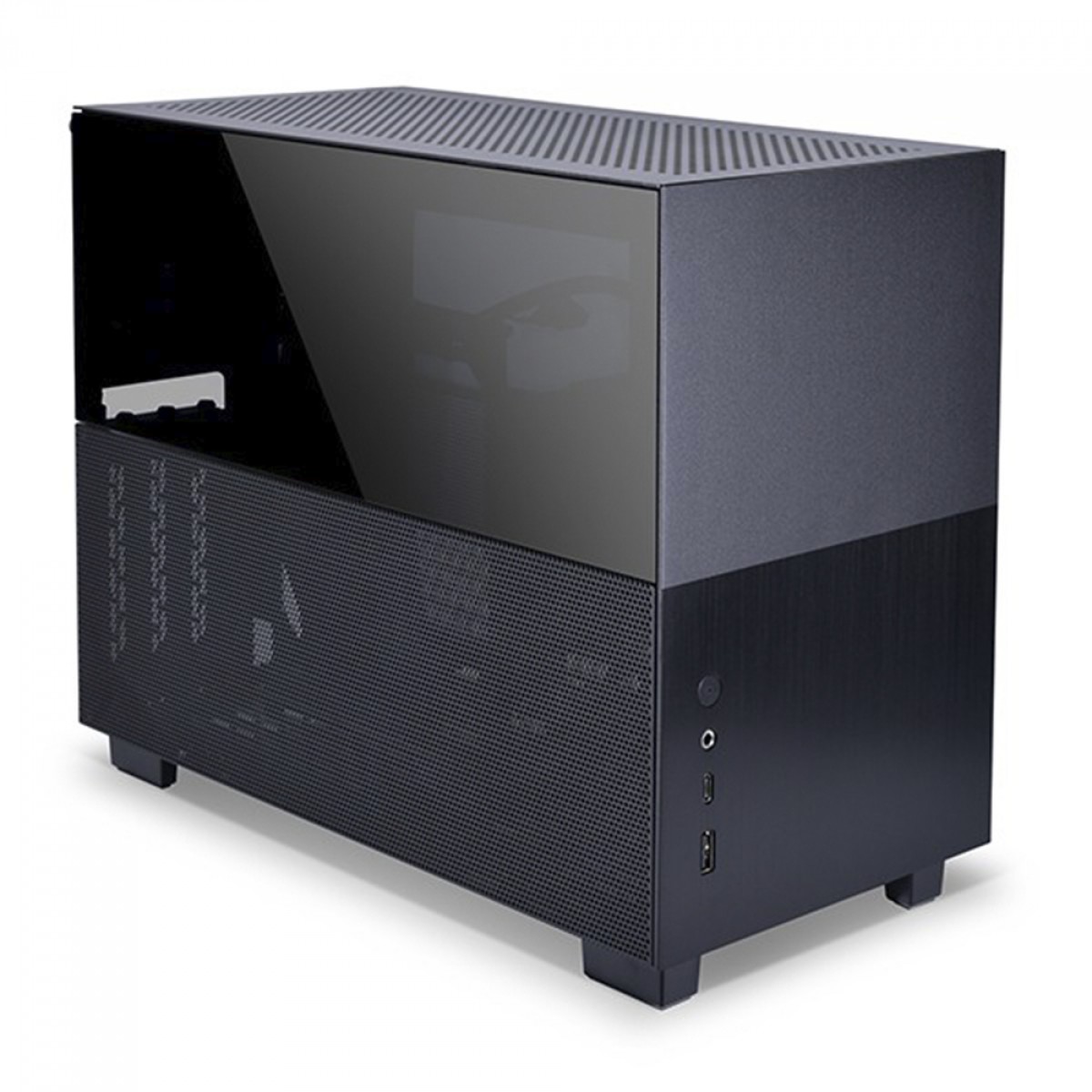 Gabinete Gamer Lian Li Q58, Mini ITX, Vidro Temperado, Black, ATX, sem fonte, sem fan, Q58X4