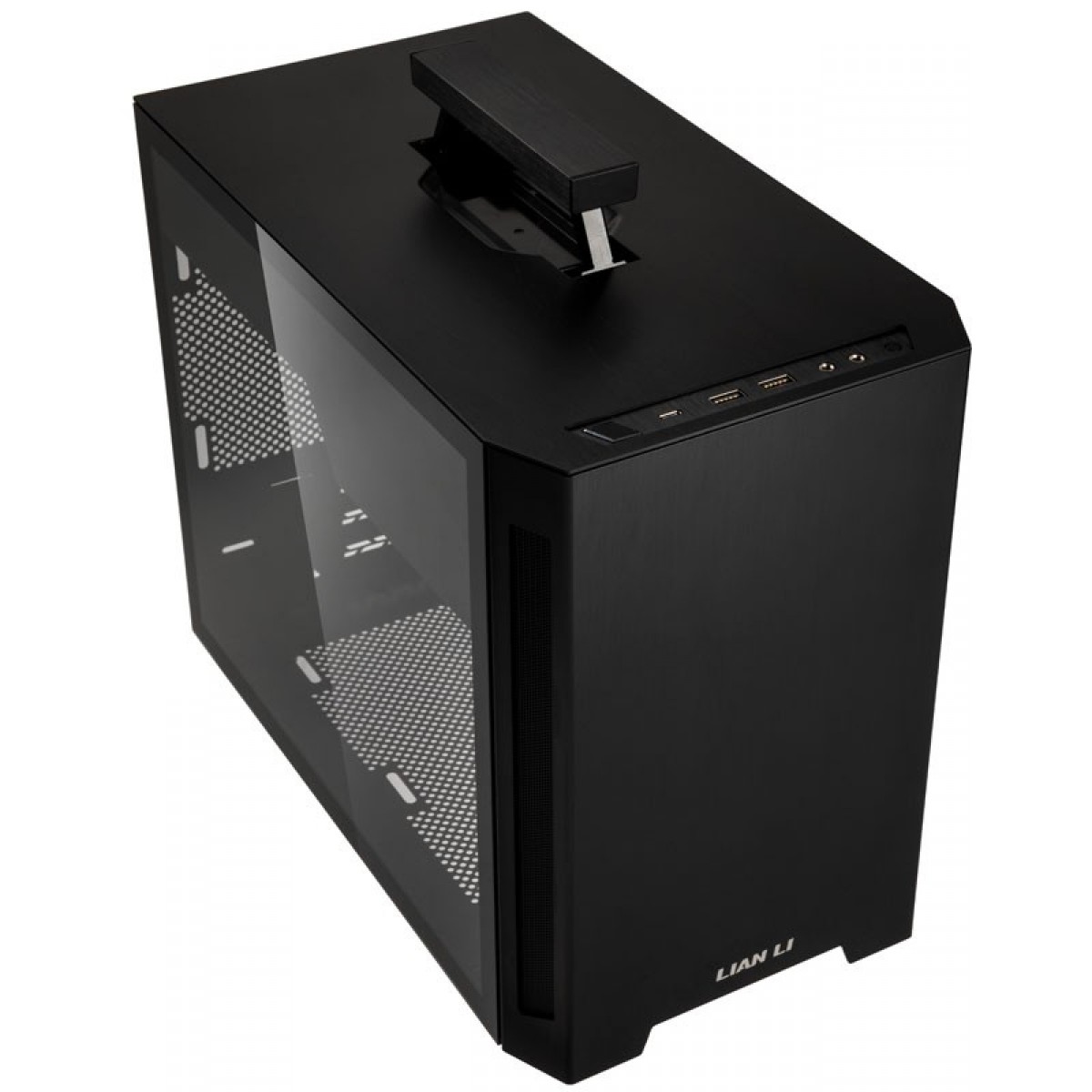 Gabinete Gamer Lian Li TU150WX, Mini Tower, Janela Lateral, Black, Sem Fonte, Sem Fan