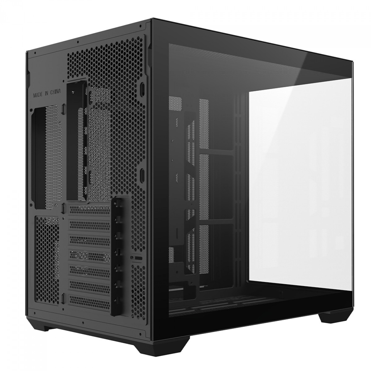 Gabinete Gamer Liketec Atlas Dark, Aquário, Mid Tower, Vidro Temperado, ATX, Sem Fonte, Com 6 Fans ARGB, Preto