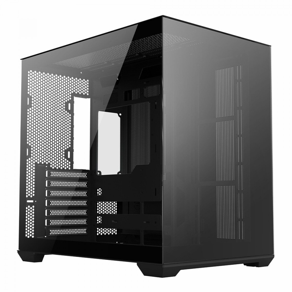 Gabinete Gamer Liketec Atlas Dark, Aquário, Mid Tower, Vidro Temperado, ATX, Sem Fonte, Sem Fans, Preto